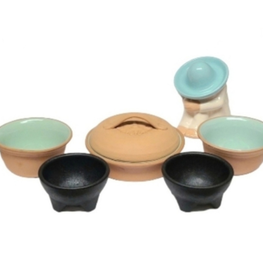 Vintage Terracotta Enamel Tortilla Warmer/Server & Bowl Set Bentson West…